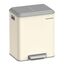 SONGMICS Mülleimer Küche, Mülltrennsystem 2 x 15 L, 2 Fächer für Recycling und Restmüll, Abfalleimer, Inneneimer, Stahl, Softclose-Deckel, breites robustes Pedal, sandbeige LTB544A02