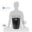 Exacompta 453014D ECOBIN 8er Pack Papierkorb EcoBlack 15 Liter mit Griffen. Eleganter und robuster Papierkorb und Mülleimer im modernen Design schwarz Blauer Engel
