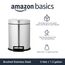 Amazon Basics Mülleimer, rund, zylindrisch, klein, sanftes Schließen, mit Fußpedal, für Badezimmer und kleine Räume, 5 l, Gebürsteter Edelstahl