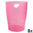 Exacompta 45354D 8er Pack ECOBIN Papierkorb 15 Liter mit Griffen. Eleganter und robuster Papierkorb und Mülleimer im modernen Design himbeer