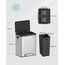 SONGMICS Mülleimer Küche, Mülltrennsystem 2 x 15 L, 2 Fächer für Recycling und Restmüll, Abfalleimer, Inneneimer, Stahl, Softclose-Deckel, breites robustes Pedal, metallicsilber LTB544E01
