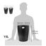 Exacompta 45398D ECOBIN 8er Pack Papierkörbe 15 Liter mit Griffen. Eleganter und robuster Papierkorb und Mülleimer im modernen Design farbig sortiert (glasklar, weiß, grau, schwarz)