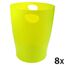 Exacompta 45381D ECOBIN 8er Pack Papierkörbe 15 Liter mit Griffen. Eleganter und robuster Papierkorb und Mülleimer im modernen Design anisgrün