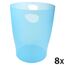 Exacompta 45383D ECOBIN 8er Pack Papierkörbe 15 Liter mit Griffen. Eleganter und robuster Papierkorb und Mülleimer im modernen Design türkis