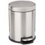 Amazon Basics Mülleimer, rund, zylindrisch, klein, sanftes Schließen, mit Fußpedal, für Badezimmer und kleine Räume, 5 l, Gebürsteter Edelstahl