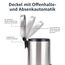 Amazon Basics Mülleimer, rund, zylindrisch, klein, sanftes Schließen, mit Fußpedal, für Badezimmer und kleine Räume, 5 l, Gebürsteter Edelstahl