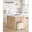 SONGMICS Mülleimer Küche, Mülltrennsystem 2 x 15 L, 2 Fächer für Recycling und Restmüll, Abfalleimer, Inneneimer, Stahl, Softclose-Deckel, breites robustes Pedal, sandbeige LTB544A02