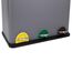 SVITA TC3X15 Treteimer 45 Liter Grau 3X 15L dreifach Abfalleimer 3er-Mülleimer Mülltrennung Küchen-Eimer