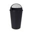 Spetebo XL Abfalleimer mit Schiebedeckel schwarz - 50 L - Runder Mülleimer mit Kuppel Deckel - Kosmetik Eimer Müll Behälter Abfall Eimer recycelbar