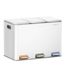 SONGMICS HOME Mülleimer Küche, 3 x 15 L Fächer, Abfalleimer mit farbcodierbaren Pedalen, Mülltrennsystem, mit Deckeln und Inneneimern, Stahl, wolkenweiß LTB740W02V1