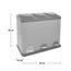 SVITA TC3X15 Treteimer 45 Liter Grau 3X 15L dreifach Abfalleimer 3er-Mülleimer Mülltrennung Küchen-Eimer