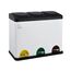 SVITA TC3X15 Treteimer Pulverbeschichteter Stahl 45 L Weiss 3X15 L dreifach Abfalleimer 3er-Mülleimer Mülltrennung Küchen-Eimer