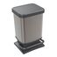 Rotho Paso Mülleimer 20l mit Pedal und Deckel, Kunststoff (PP) BPA-frei, silberhexagon, 20l (29.3 x 26.6 x 45.7 cm)