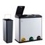 SVITA TC3X20 Edelstahl Treteimer 60 Liter Silber 3x20L dreifach XXL Abfalleimer trennsystem Mülleimer 3 fächer Mülltrennsysteme Küchen-Eimer Mülleimer Küche 3 fächer