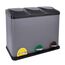 SVITA TC3X15 Treteimer 45 Liter Grau 3X 15L dreifach Abfalleimer 3er-Mülleimer Mülltrennung Küchen-Eimer