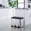 SVITA TC3X15 Treteimer Edelstahl 45 Liter Silber 3X 15L dreifach Abfalleimer 3er-Mülleimer Mülltrennung Küchen-Eimer