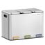 SONGMICS HOME Mülleimer Küche, 3 x 15 L Fächer, Abfalleimer mit farbcodierbaren Pedalen, Mülltrennsystem, mit Deckeln und Inneneimern, Stahl, metallicsilber LTB740E45V1