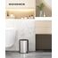 SONGMCIS Kosmetikeimer, 3 l, Mülleimer für Badezimmer, mit Deckel, Softclose, mit Pedal, herausnehmbarer Inneneimer aus Kunststoff, für Badezimmer, Büro, Stahl, Silbermetallic LTB011E01