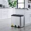 SVITA TC3X20 Edelstahl Treteimer 60 Liter Silber 3x20L dreifach XXL Abfalleimer trennsystem Mülleimer 3 fächer Mülltrennsysteme Küchen-Eimer Mülleimer Küche 3 fächer