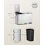 SONGMICS HOME Mülleimer Küche, 3 x 15 L Fächer, Abfalleimer mit farbcodierbaren Pedalen, Mülltrennsystem, mit Deckeln und Inneneimern, Stahl, metallicsilber LTB740E45V1