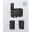 SONGMICS HOME Mülleimer Küche, 3 x 15 L Fächer, Abfalleimer mit farbcodierbaren Pedalen, Mülltrennsystem, mit Deckeln und Inneneimern, Stahl, tintenschwarz LTB740B02V1