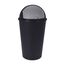 Spetebo XL Abfalleimer mit Schiebedeckel schwarz - 25 L - Runder Mülleimer mit Kuppel Deckel - Kosmetik Eimer Müll Behälter Abfall Eimer recycelbar