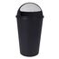 Spetebo XL Abfalleimer mit Schiebedeckel schwarz - 25 L - Runder Mülleimer mit Kuppel Deckel - Kosmetik Eimer Müll Behälter Abfall Eimer recycelbar