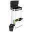 Ribelli Edelstahl - Mülltrennsysteme mit 3+1 Fächer - Mülleimer mit Sensor - 72 Liter (2x12 + 1x48 L) - Design Treteimer aus Edelstahl - Weiß