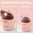 Huifoo Mini TischmüLleimer mit Deckel, Süße Cartoon Tisch Mülleimer, Cute Papierkorb Klein, Kawaii Deko, Aufbewahrungsbox, für BüRos, Kinderzimmer, Schminktisch, Wohnzimmer - Rosa