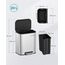 SONGMICS Mülleimer Küche, 20 Liter Abfalleimer mit Deckel, Tretmülleimer, Stahl, Softclose, Offenhaltefunktion, mit Inneneimer, breites rutschfestes Pedal, metallisches Silber LTB542E20