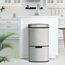 Ribelli Edelstahl - Mülltrennsysteme mit 3+1 Fächer - Mülleimer mit Sensor - 72 Liter (2x12 + 1x48 L) - Design Treteimer aus Edelstahl - Silber