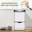 Ribelli Edelstahl - Mülltrennsysteme mit 3+1 Fächer - Mülleimer mit Sensor - 72 Liter (2x12 + 1x48 L) - Design Treteimer aus Edelstahl - Weiß