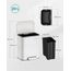 SONGMICS Mülleimer Küche, 20 Liter Abfalleimer mit Deckel, Tretmülleimer, Stahl, Softclose, Offenhaltefunktion, mit Inneneimer, breites rutschfestes Pedal, wolkenweiß LTB542W02