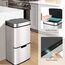 Ribelli Edelstahl - Mülltrennsysteme mit 3+1 Fächer - Mülleimer mit Sensor - 72 Liter (2x12 + 1x48 L) - Design Treteimer aus Edelstahl - Silber