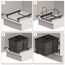 LM 64/2 Einbau Mülleimer ausziehbar mit 2 Abfalleimer (1x11L, 1x16L) Korbauszug anthrazit 32,8x43,3x35,4 cm - Duo Mülltrennsystem für die Küche Unterschrank