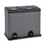 SVITA TC2Combo26 Küchen-Eimer 26Liter 8L+18L kombiniert doppelt Abfalleimer 2er-Mülleimer Mülltrennung Treteimer Grau