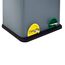 SVITA TC2X20 Küchen-Eimer 40Liter Fassungsvermögen 2x20L Abfalleimer 2er-Mülleimer Mülltrennung Treteimer Grau