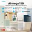 COWAY Luftreiniger Allergiker Zuhause Schlafzimmer air purifier, ECARF & Quiet Mark, Sleep Mode 20 dB, Vorfilter oben entnehmbar und waschbar, Allergie Rauch Pollen Haustiere, Airmega 150, Marineblau