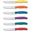 Victorinox Swiss Classic, Frühstücksmesser, Brötchenmesser Set 6teilig, Scharfe Klinge, Wellenschliff, 11 cm, Rostfreier Stahl, Farbig
