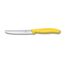Victorinox Swiss Classic, Frühstücksmesser, Brötchenmesser, Scharfe Klinge, Wellenschliff, 11 cm, Kunststoffgriff, Rostfreier Stahl, Set 2teilig, Gelb