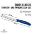 Victorinox Swiss Classic, Frühstücksmesser, Brötchenmesser, Scharfe Klinge, Wellenschliff, 11 cm, Kunststoffgriff, Rostfreier Stahl, Set 6teilig, Blau