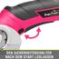 SnapFresh Kartonschneider Elektrischer Schere 4V Kabellose Rollschneider Akku-Universalschneider Rotationsschneider - 2 Klinges - für Papier, Pappe, Teppich, Leder, Filz, Kunststoff (Rosa)