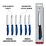Victorinox Swiss Classic, Frühstücksmesser, Brötchenmesser, Scharfe Klinge, Wellenschliff, 11 cm, Kunststoffgriff, Rostfreier Stahl, Set 6teilig, Blau