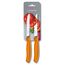 Victorinox Swiss Classic, Frühstücksmesser, Brötchenmesser, Scharfe Klinge, Wellenschliff, 11 cm, Kunststoffgriff, Rostfreier Stahl, Set 2teilig, Orange