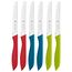 WMF Classic Line Frühstücksmesser Set 6-teilig, 23 cm, Brötchenmesser Wellenschliff, Brotzeitmesser, Spezialklingenstahl, Kunststoffgriff, bunt