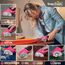 SnapFresh Kartonschneider Elektrischer Schere 4V Kabellose Rollschneider Akku-Universalschneider Rotationsschneider - 2 Klinges - für Papier, Pappe, Teppich, Leder, Filz, Kunststoff (Rosa)