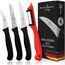 Schwertkrone Solingen Schälmesser Set mit Sparschäler und Tomatenmesser - Made in Germany - Gemüsemesser, Obstmesser und Kartoffelschäler