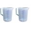 hünersdorff Messbecher 5l | Polypropylen (PP) | bruchsicher und spülmaschinengeeignet | geschlossener Griff | blaue Skala (Packung mit 2)