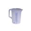 hünersdorff Messbecher 3l | Polypropylen (PP) | bruchsicher und spülmaschinengeeignet | geschlossener Griff | blaue Skala, Transparent+blau