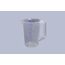 hünersdorff Messbecher 0,5l | Polypropylen (PP) | bruchsicher und spülmaschinengeeignet | geschlossener Griff | blaue Skala, Transparent+blau